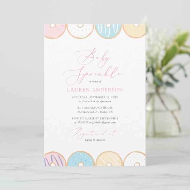 Convite para pulverização de bebê rosquinha (Em pé/Frente)