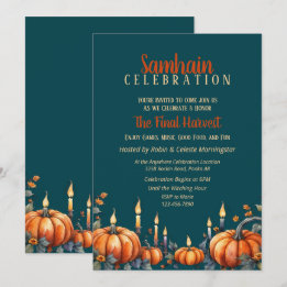 Convite para Pumpkins e Velas do Partido Samhain