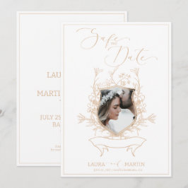Convite para quadros Elegante de Foto floral Ecru 