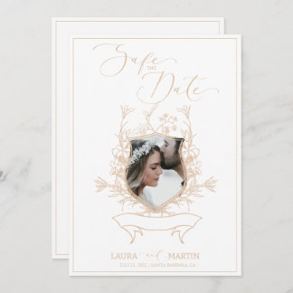 Convite para quadros Elegante de Foto floral Ecru