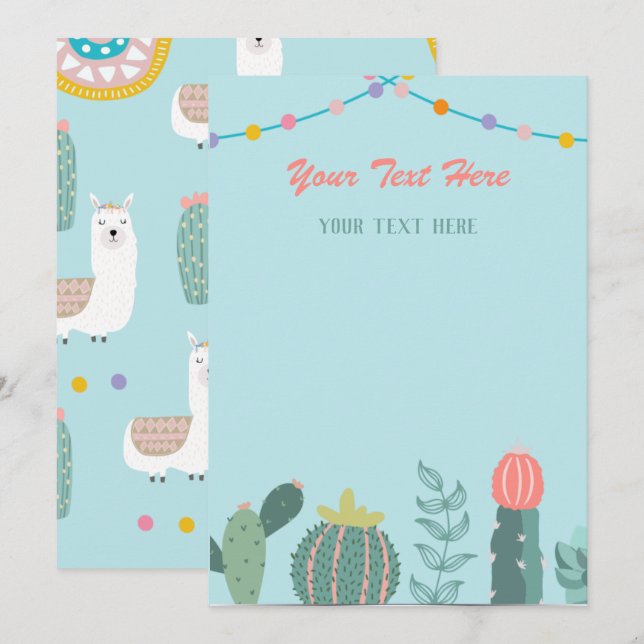 Convite para Qualquer Evento da Llama (Frente/Verso)