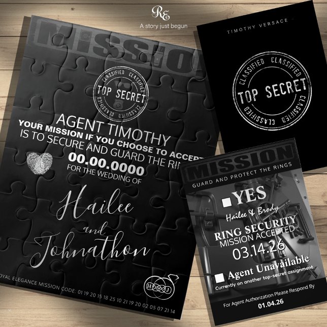 Convite para Quebra-cabeça de Imagens Ocultas de S (Pair with the matching top-secret response card, available separately.)