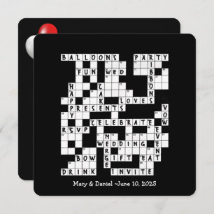 convite para quebra-cabeça de palavras cruzadas de