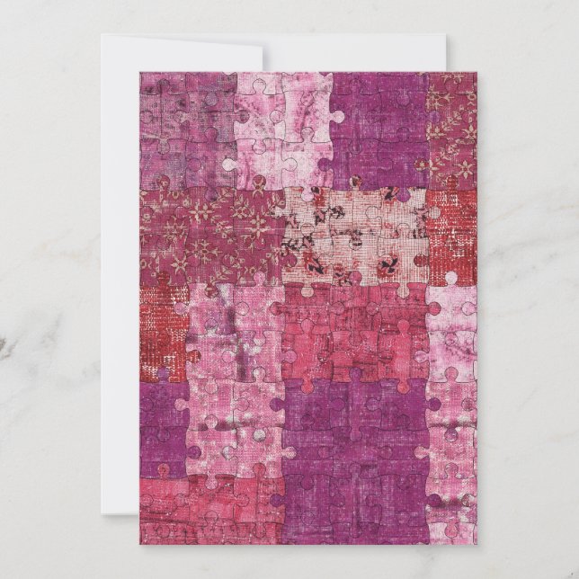 Convite para Quebra-cabeça de Textura de Cores (Frente)