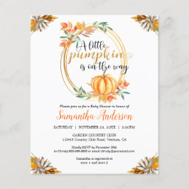 Convite para queda de Chá de fraldas de Abóbora de