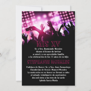 Convite para Quinceanera Estrela Rosa