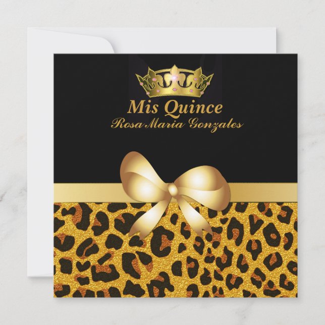 Convite para Quinceañera, Impressão e Coroa de Gla (Frente)
