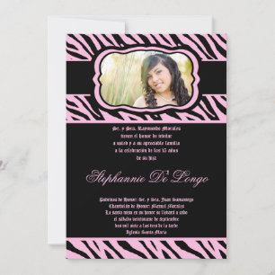 Convite para Quinceanera para Impressão de Zebra C