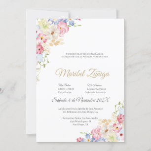 Convite para Quinceanera primavera