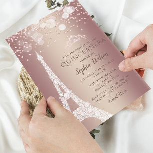 Convite para Quinceañera, Rosa de Torre Eiffel de