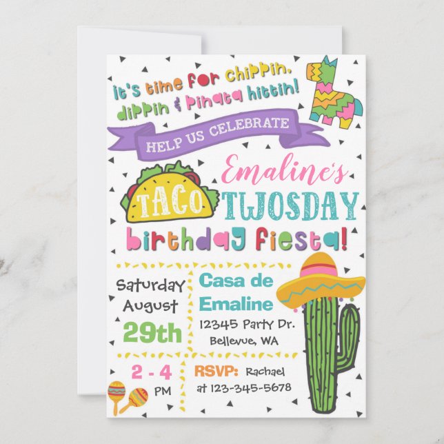 Convite para quinta-feira do Taco | segundo aniver (Frente)