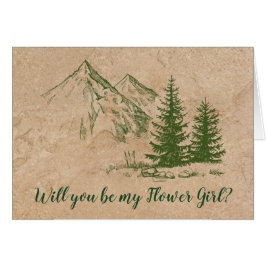 Convite para Rapariga Rustic Mountain Weding Flowe