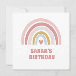 Convite para raparigas arco-íris ou cartão de aniv