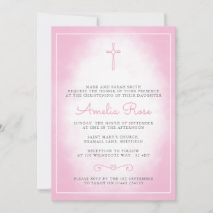Convite para raparigas Christening/Baptism