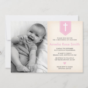 Convite para raparigas Christening/Baptism