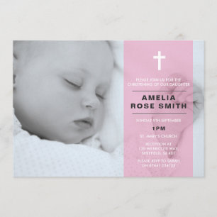 Convite para raparigas Christening/Baptism