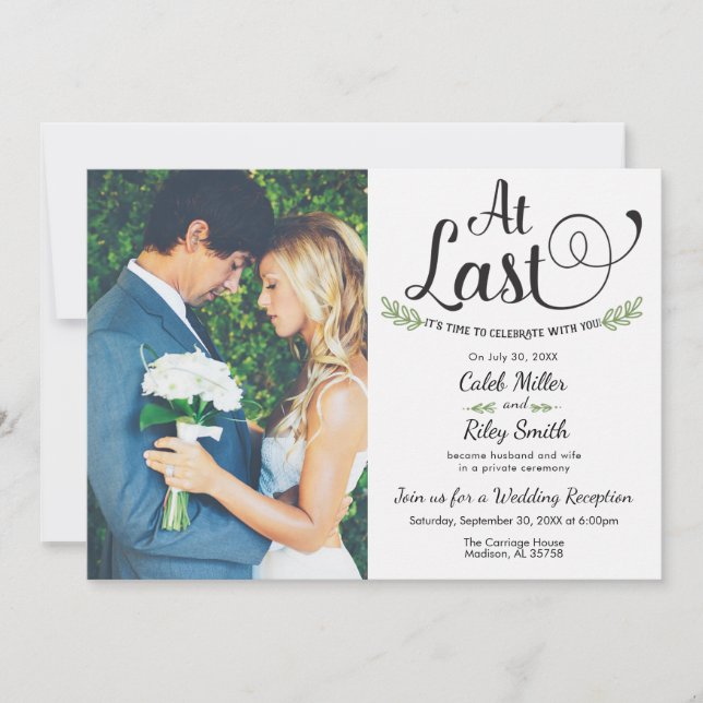 Convite para Receção de Casamento Finalmente (Frente)