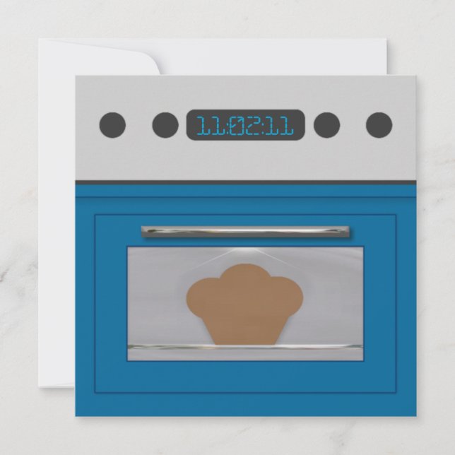 Convite para receita de bebê (azul) (Frente)