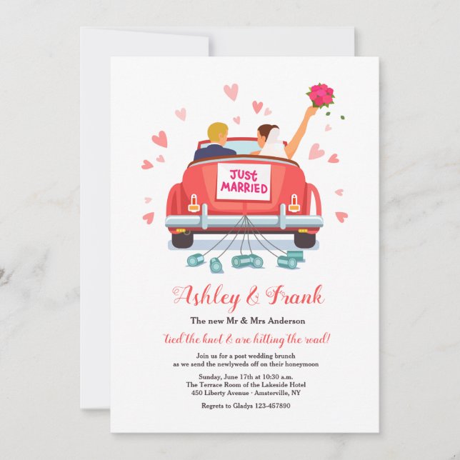 Convite para recem casados de grupo loiro (Frente)