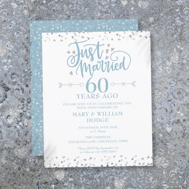 Convite para Recem casados de Orçamento 60 anos (Budget Just Married 60th Anniversary Invitation)