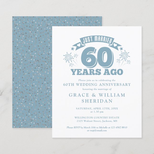Convite para Recem casados de Orçamento 60 anos (Frente/Verso)