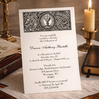 Convite para Recepção da Ordenação do Padre Deacon