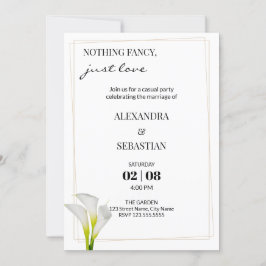 Convite para Recepção de Casamento com Lírio Calla
