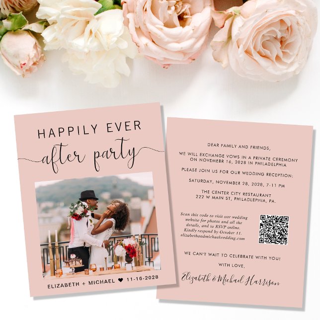 Convite para Recepção de casamento de Blush de Cód (Criador carregado)