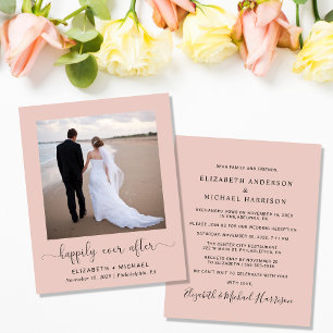 Convite para Recepção de casamento de Blush de E