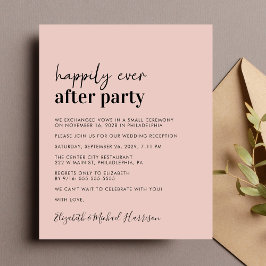 Convite para Recepção de casamento de Blush de Fot