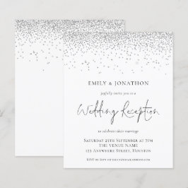 Convite para Recepção de casamento de Glitter de P