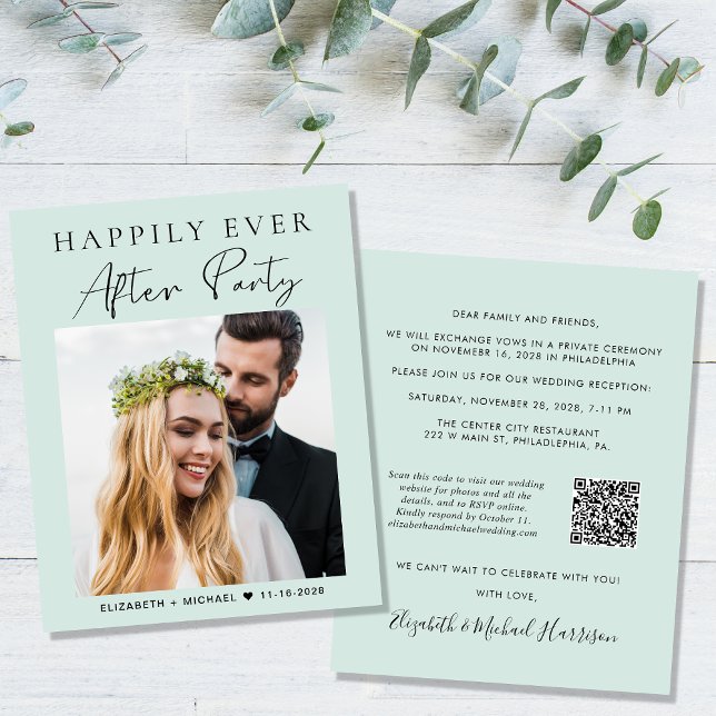 Convite para Recepção de casamento de Mensagem QR  (Criador carregado)