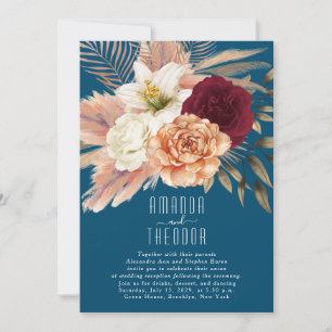 Convite para Recepção de casamento Floral Rustic