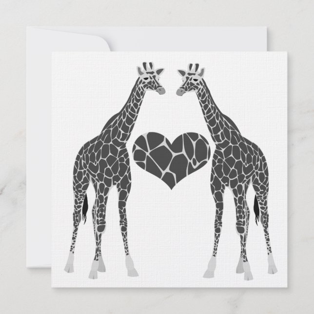 Convite para Recepção de Casamento Giraffe Love (Verso)