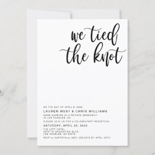Convite para Recepção de Casamento Nós Amarrámos o