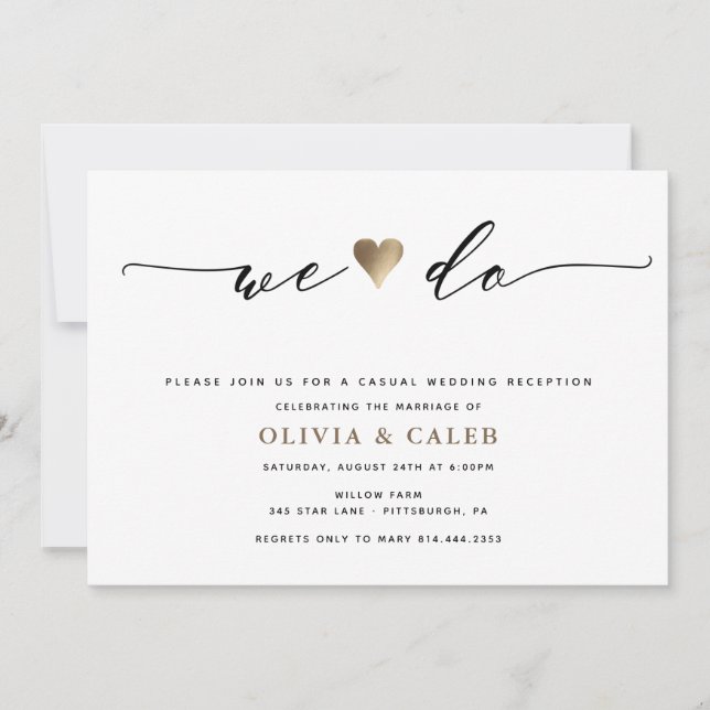 Convite para Recepção de casamento recem casados (Frente)