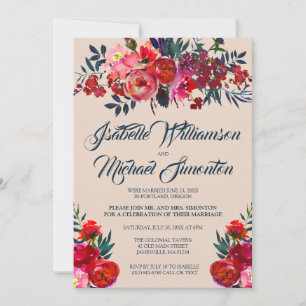 Convite para Recepção de Elopemento Floral Boêmico