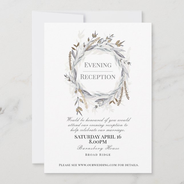 Convite para recepção noturna de casamento, Crepus (Frente)