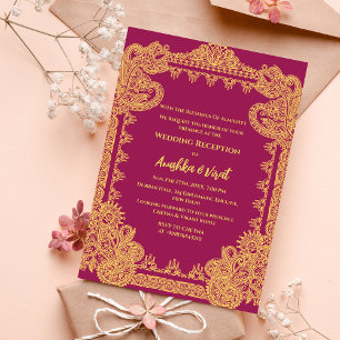 Convite para Recepções de casamento Indiana