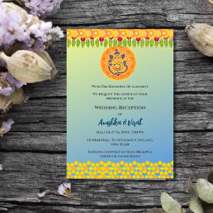Convite para Recepções de casamento Indiana