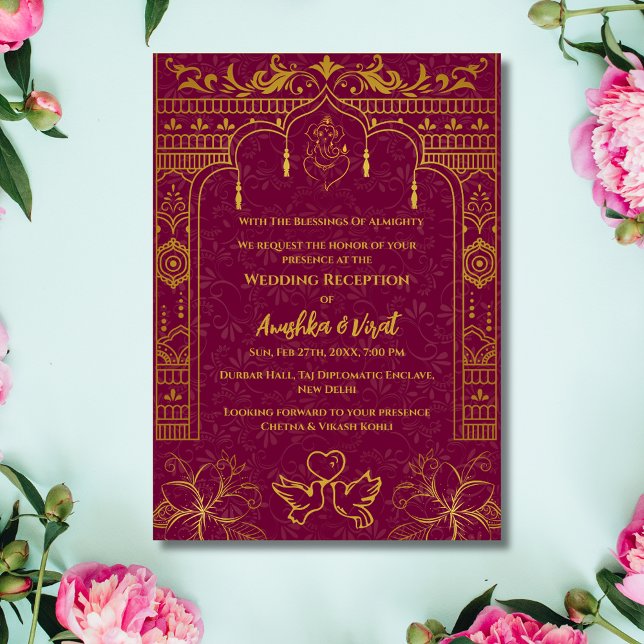 Convite para Recepções de casamento Indiana (Criador carregado)