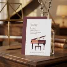 Convite para Recital de Piano Grande Elegante