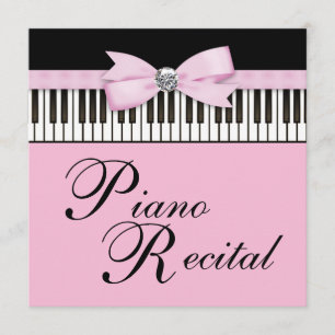 Convite para Recital de Teclas de Piano Rosa Preto