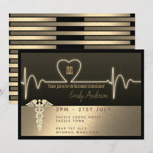 Convite Para Reforma Enfermeira - Metálico Dourad