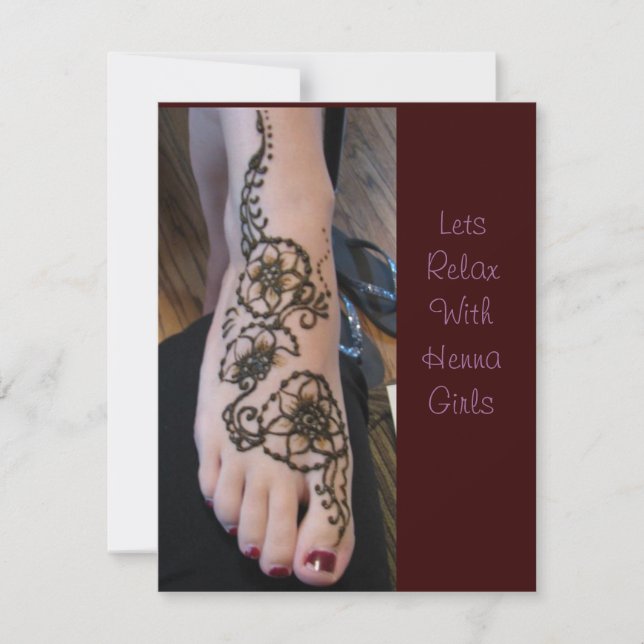 Convite para relaxar o tempo de hena (Frente)