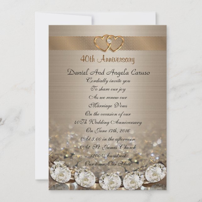 Convite para renovação de votos de aniversário de  (Frente)