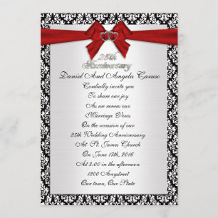 Convite para renovação de votos do 25 Anniversário
