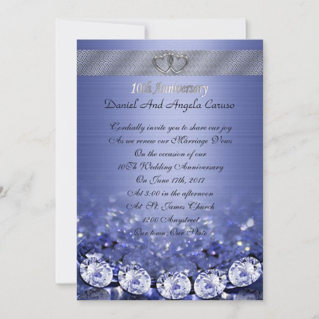 Convite para renovação de votos no 10.º aniversári (Frente)