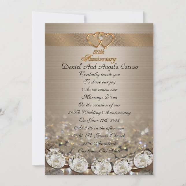 Convite para renovação de votos no 50º aniversário (Frente)