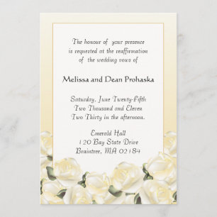 Convite para renovação de votos personalizados da 